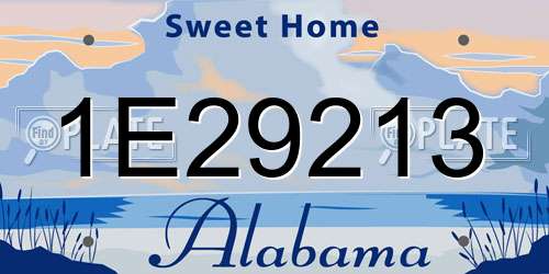 1E29213 Alabama License Plate