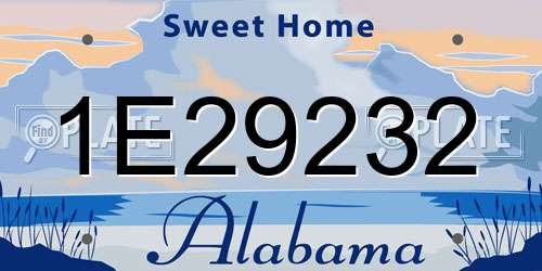 1E29232 Alabama License Plate