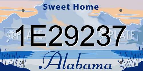 1E29237 Alabama License Plate