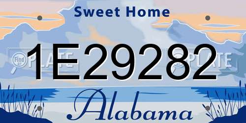 1E29282 Alabama License Plate