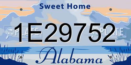 1E29752 Alabama License Plate