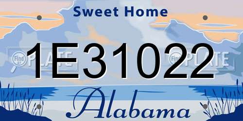 1E31022 Alabama License Plate