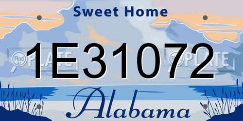 1E31072 Alabama License Plate