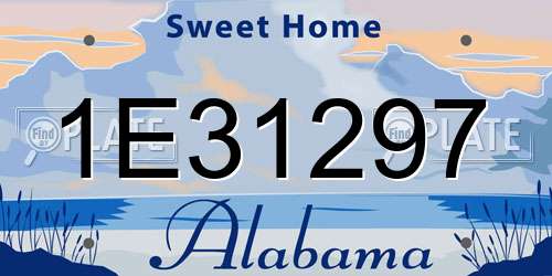 1E31297 Alabama License Plate