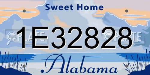 1E32828 Alabama License Plate