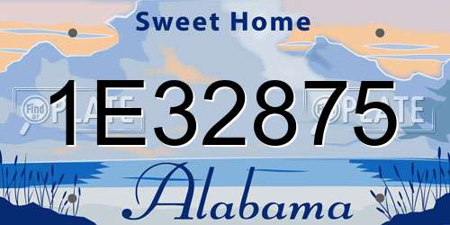 1E32875 Alabama License Plate