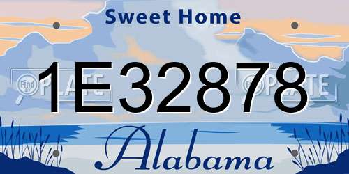 1E32878 Alabama License Plate