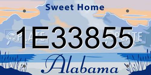 1E33855 Alabama License Plate