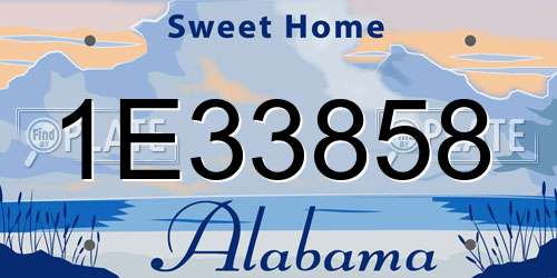 1E33858 Alabama License Plate