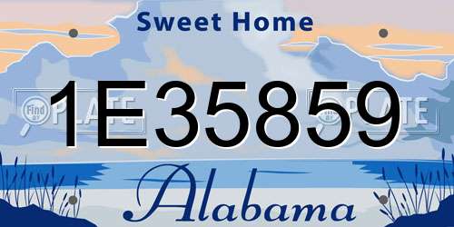 1E35859 Alabama License Plate