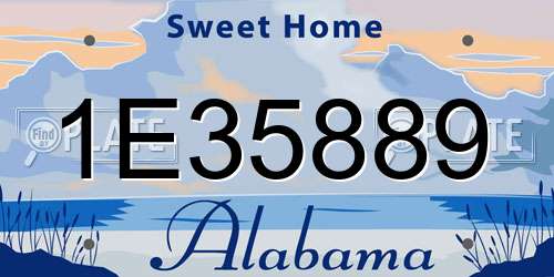1E35889 Alabama License Plate