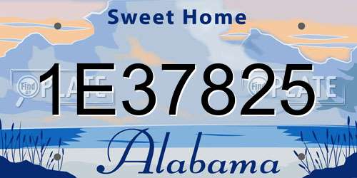 1E37825 Alabama License Plate