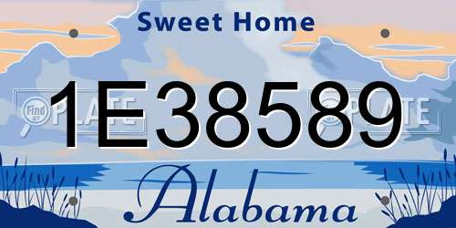 1E38589 Alabama License Plate