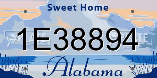 1E38894 Alabama License Plate