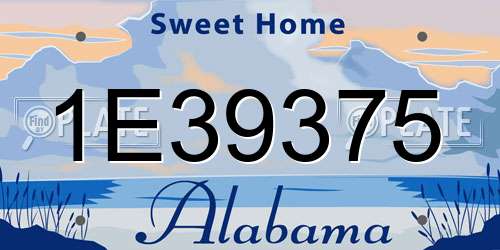 1E39375 Alabama License Plate