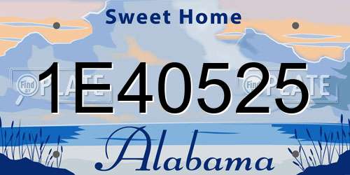 1E40525 Alabama License Plate