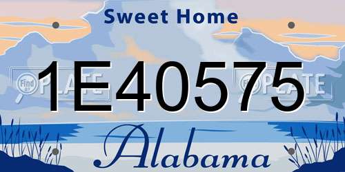 1E40575 Alabama License Plate