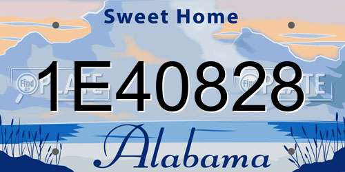 1E40828 Alabama License Plate