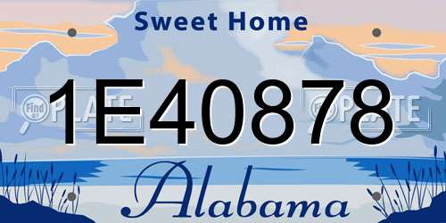 1E40878 Alabama License Plate