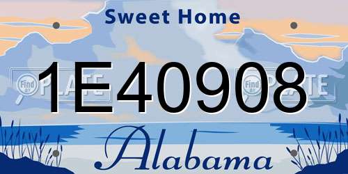 1E40908 Alabama License Plate