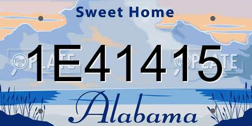 1E41415 Alabama License Plate