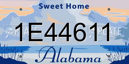 1E44611 Alabama License Plate