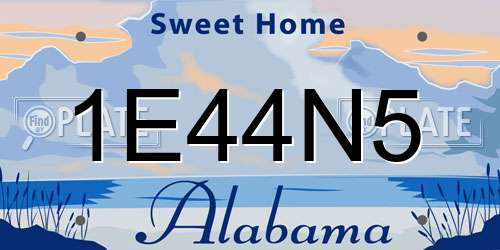 1E44N5 Alabama License Plate