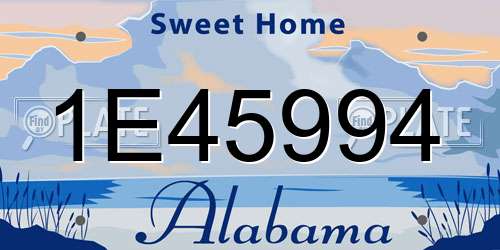1E45994 Alabama License Plate