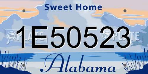 1E50523 Alabama License Plate