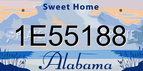 1E55188 Alabama License Plate