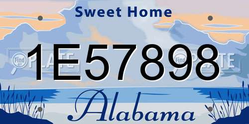 1E57898 Alabama License Plate