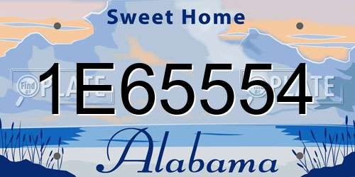 1E65554 Alabama License Plate
