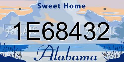 1E68432 Alabama License Plate