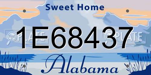 1E68437 Alabama License Plate
