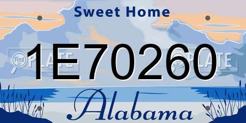 1E70260 Alabama License Plate