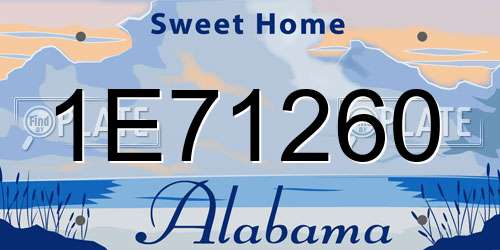 1E71260 Alabama License Plate
