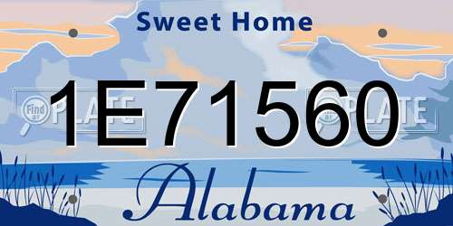 1E71560 Alabama License Plate