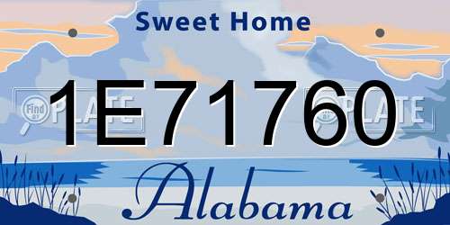 1E71760 Alabama License Plate