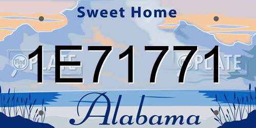 1E71771 Alabama License Plate