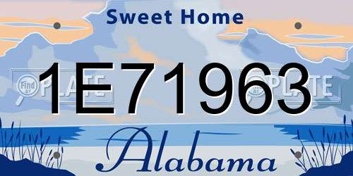 1E71963 Alabama License Plate