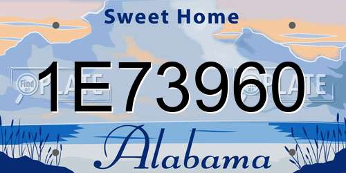 1E73960 Alabama License Plate