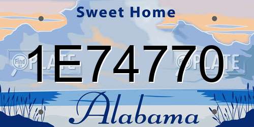 1E74770 Alabama License Plate