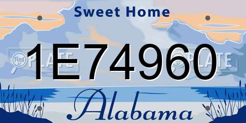 1E74960 Alabama License Plate