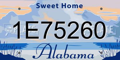 1E75260 Alabama License Plate
