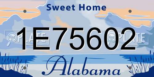 1E75602 Alabama License Plate