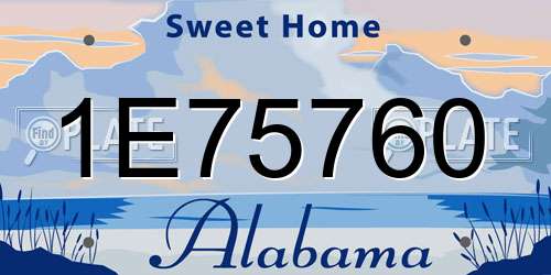 1E75760 Alabama License Plate
