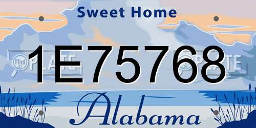 1E75768 Alabama License Plate