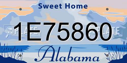 1E75860 Alabama License Plate