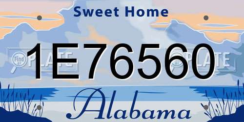 1E76560 Alabama License Plate