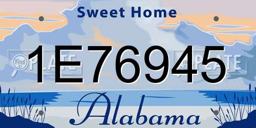 1E76945 Alabama License Plate